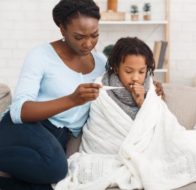 mother with sick daughter