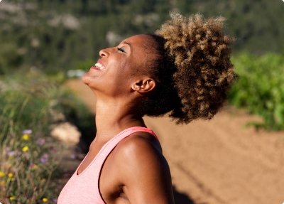 woman basking in the sun