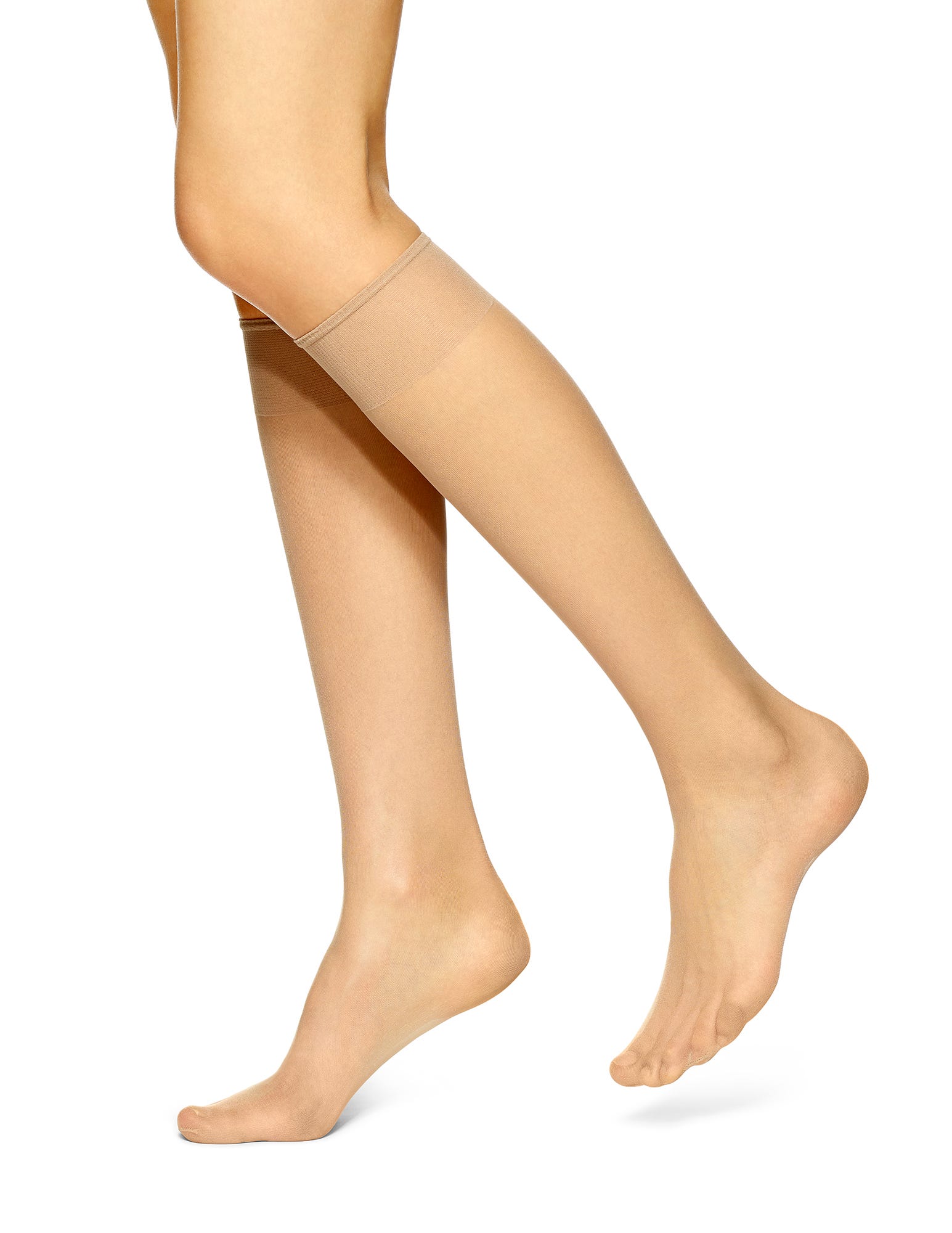 No Nonsense Nylon Knee Highs, Size One, Nude - 10 Pairs | Rite Aid
