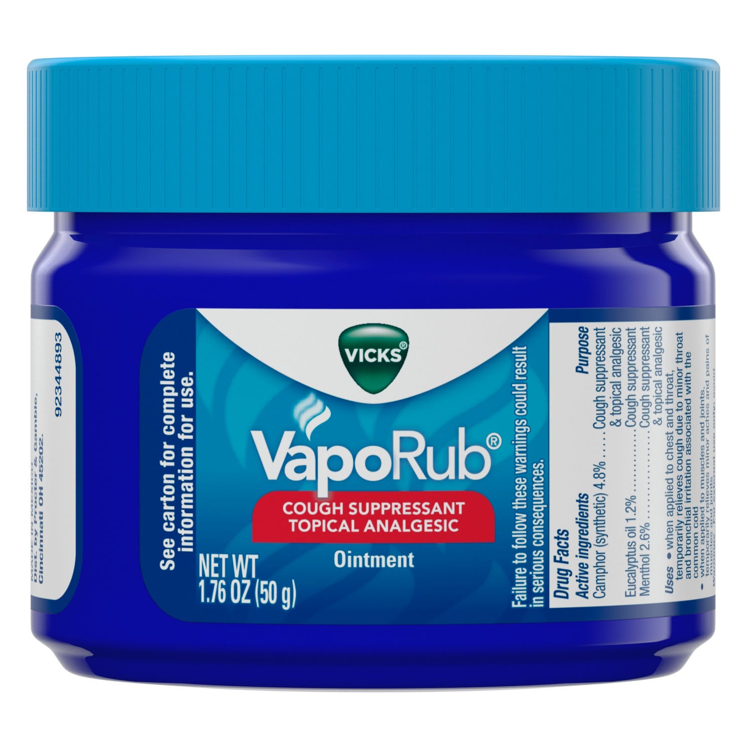 Vicks VapoRub Cough Suppressant - Original, 1.76 oz