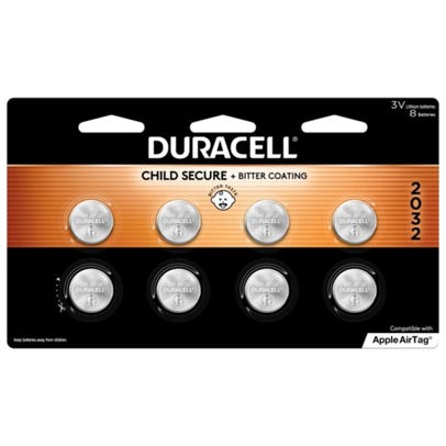 Duracell 3-Volt Lithium 2032 Coin Batteries - 8 ct