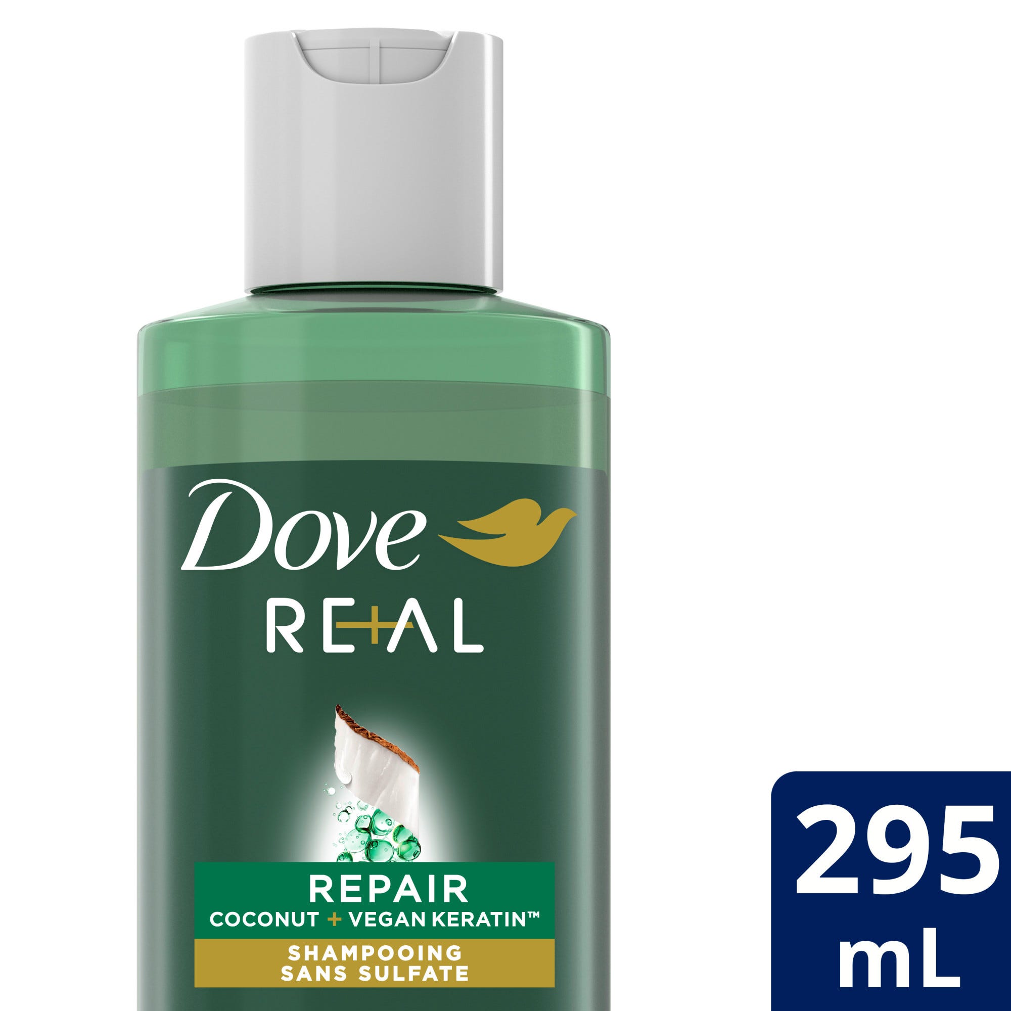 Dove RE+AL Bio-Mimetic Care Shampoo Repair Coconut + Vegan Keratin - 10fl oz