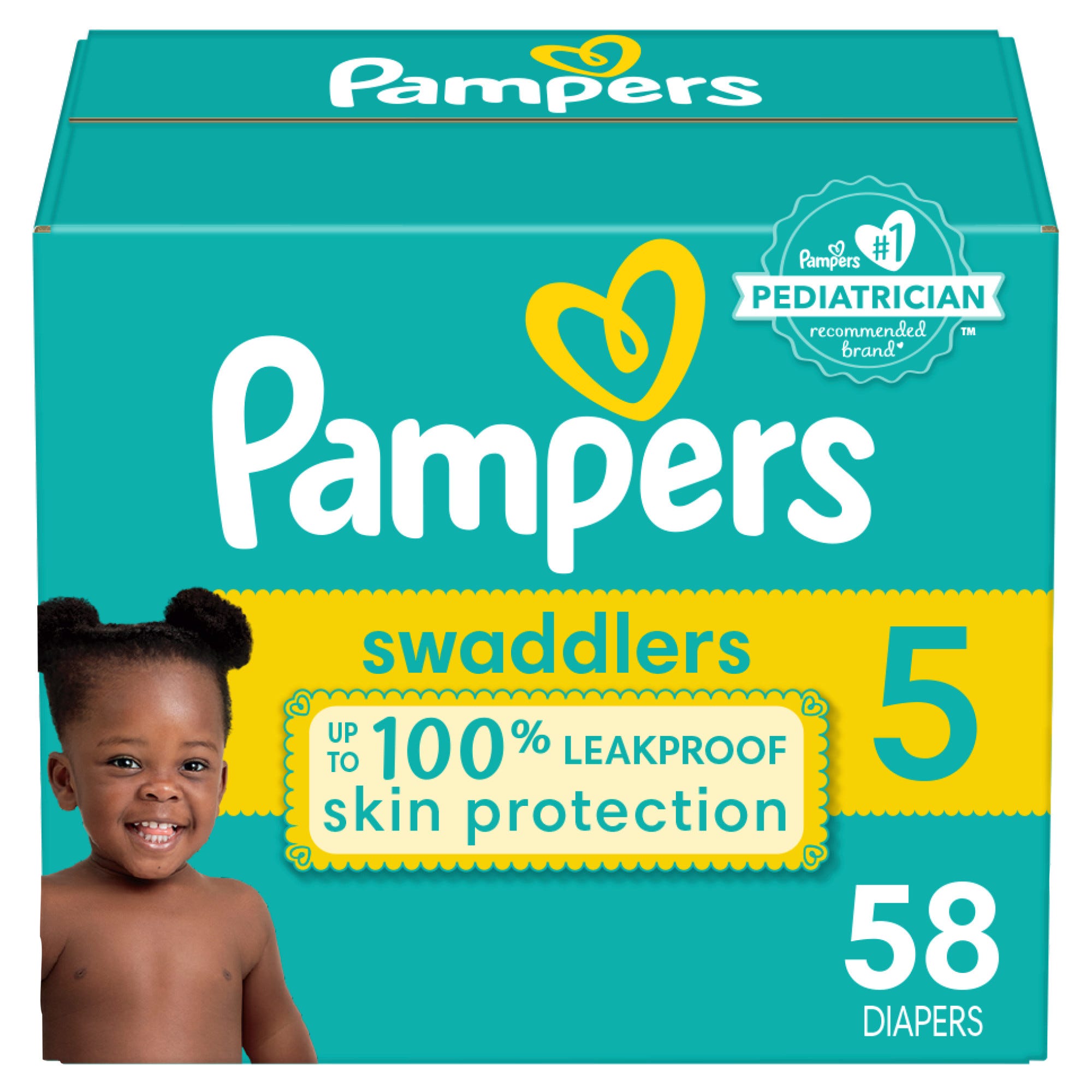 Pampers Swaddlers Active Baby Diapers - Size 5, 58 ct