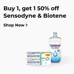 Buy 1, get 1 50% off Sensodyne & Biotene. Shop Now