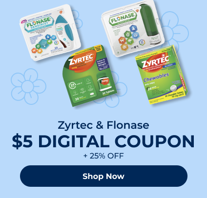 Zyrtec & Flonase $5 DIGITAL COUPON + 25% OFF  Shop Now